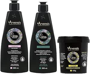Kit Arvensis Cachos Naturais Shampoo + Condicionador 300ml + Máscara 2x1-450g