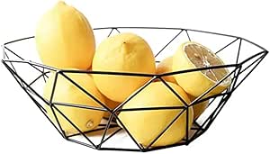 Fruteira de Mesa em Aço Inox, Cesto de Frutas Aramado Decorativo, Organizador para Cozinha, Sala de Jantar ou Bancada - Elegante Sofisticado Moderna e Durável