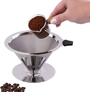 Coador De Café Inox 100 Filtro Com Dupla Camada Reutilizável Sustentável Ecológico Peneira Sem Papel Lavável Gourmet Fino Café Artesanal Coador Durável Portátil