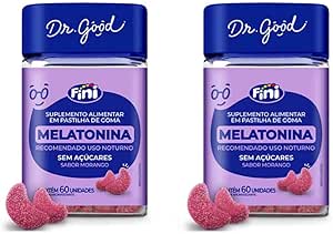 Kit 2x Melatonina Sabor Morango 2x60 Gomas Fini Dr Good