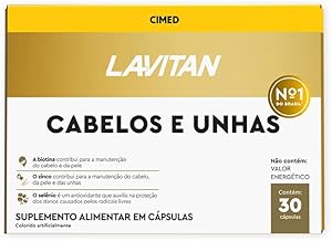 Vitaminas Cabelos e Unhas, Dourados, Lavitan, 30 cápsulas