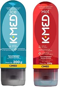 Lubrificante Íntimo Kmed Hot e Kmed Ice Esquenta e Esfria 200g cada