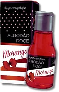 Óleo de Massagem Sensual Erótica Gel Beijável Algodão Doce 35g - La Pimienta - Sex Shop (Único, Morango)