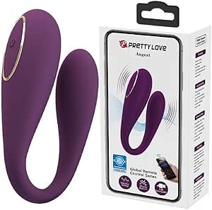 Vibrador para Casal Proximo ou A Distancia Pretty Love Vibrador de Casal August, Controle por App, 12 Modos de Vibração, 8cm, Silicone - Recarregavel USB - Android ou IOS