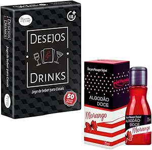 Kit Jogo de Cartas Desejos e Drinks + Óleo de Massagem Beijável - SexShop Erótico