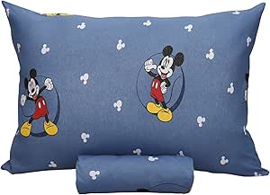 Jogo de Lençol 2 Peças Portallar Disney Mickey Circle Azul Solteiro