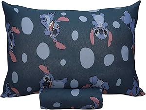 Jogo de Lençol 2 Peças Portallar Disney Stitch Pedras Solteiro