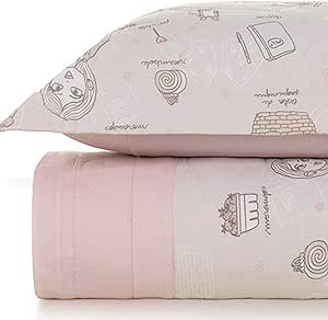Cobreleito Dupla Face Solteiro Infantil Karsten Percal 200 Fios 100% Algodão Colcha Matelassê (Bia - Meninas Rosa)