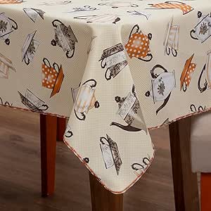 Toalha de Mesa Oxford Premium Estampada, 2,10 x 1,40m, 100% Poliéster 6 Lugares (Bule)