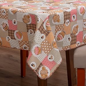 Toalha de Mesa Oxford Premium Estampada, 2,10 x 1,40m, 100% Poliéster 6 Lugares (Cup Cake)