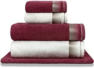 Jogo de Toalhas 5 peças 2 Banho 2 Rosto e 1 Piso 100% Algodão - KNS-Shopp (kit 3)