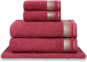 Jogo de Toalhas 5 peças 2 Banho 2 Rosto e 1 Piso 100% Algodão - KNS-Shopp (KIT 6)