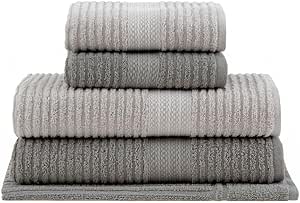 Jogo de toalhas Buddemeyer Doris Banho Cinza Claro/Cinza 5 peças