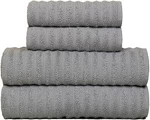 Jogo de Toalhas Fio Penteado Gigante 4 Peças - Soft (Prata)