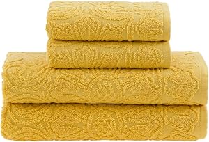 Buddemeyer Jogo de toalhas Florentina Banho Amarelo 4 peças
