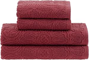 Buddemeyer Jogo de toalhas Florentina Banho Vermelho 4 peças
