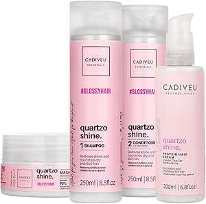 Kit Cadiveu Professional Quartzo Shine Shampoo Condicionador Máscara e Protein Hair Cream (4 produtos)