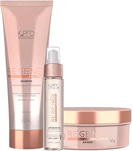Kit K.Pro Regenér Shampoo Máscara e Lipidium Oil (3 Produtos)