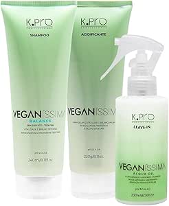 Kit K.Pro Veganíssima Balance Shampoo Acidificante e Acqua Oil Spray Leave-in (3 produtos)
