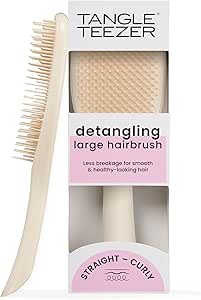 Tangle Teezer - Escova de cabelo desembaraçadora The Ultimate Detangler Large para todos os tipos de cabelo. Ideal para o uso em fios úmidos Cor: Vanilla