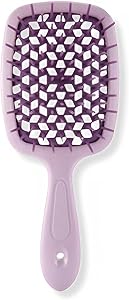 Luux Beauty Escova de Cabelo Antifrizz Desembaraçante, Raquete, com Cerdas de Nylon – Detangling Brush Profissional para Cabelos Molhados e Secos, Ergonômica, Compacta, Leve e Portátil. Escova Raquete Mágica Desembaraçante Luux Beauty Cor Lilás / Roxo