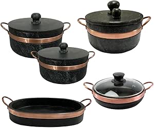 São José Jogo de Panelas Pedra Sabão 5 Peças Cinza ou Verde-Acinzentado