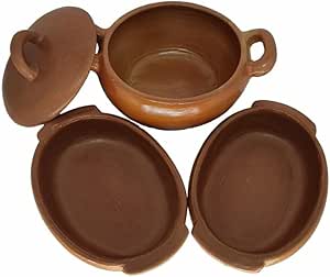 Conjunto De 3 Potes E Pratos De CerâMica Feitos à MãO