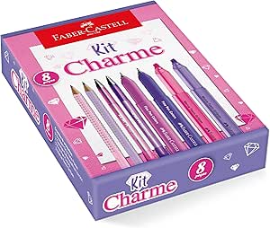 Kit Charme Faber-Castell Com Produtos Rosa e Roxo Em Tons Vivos *EDIÇÃO LIMITADA*