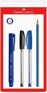 Kit Blister Office Azul, 1 Trilux Azul, 1 Trilux Preta, 1 Fine Pen Azul, 1 Lápis Grafite Grip Azul