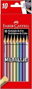 ECOLAPIS COR METALLIC 10 CORES, Faber-Castell, 120410G, Multicor