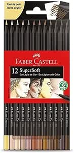 EcoLápis de Cor SuperSoft Tons de Pele, Faber-Castell, 12 Cores, 1 Cartela - 120715SOFTCQ