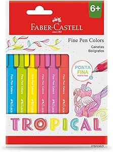Faber-Castell Caneta Fine Pen 6 Cores Tropical