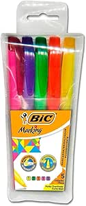 BIC, Marca Texto, Marking, 5 Cores Fluorescentes