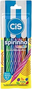 Caneta Esferográfica - CIS Spirinho Scents - Estojo com 5 cores