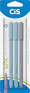 Caneta BPX Esferografica 0,7mm, CIS, Blister C/3 Unidades 2 Azul, 1 Preta