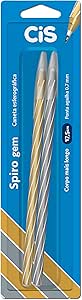 Caneta Esferográfica SPIRO GEM, CIS, Blister com 2 (1 Ouro e 1 Prata) (Tinta Azul)