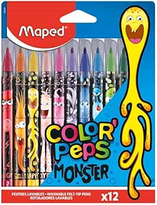 Canetinha Hidrográfica, Maped, Color Pep's Monsters, 845400, 12 unidades