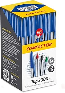 Compactor Caneta Esferográfica, Compactor 00013AZ, Azul, Pacote de 50