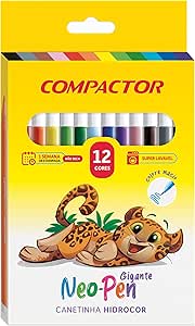 Caneta Hidrográfica Compactor Neo-Pen - 12 Cores