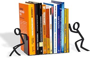 Geguton - Porta-Livros Toni - Organização e Decoração Divertida - Design Moderno e Funcional - Grafite Rugoso