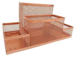 Kit Organizador Rose Gold com 4 Partes para Escritório