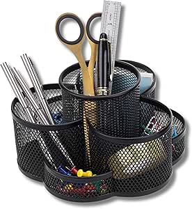 Organizador Giratório 360 Graus para Canetas com 7 Compartimentos Organização e Praticidade para Seu Escritório