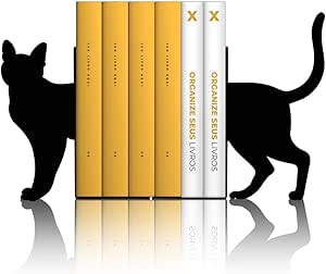 BEEK - Porta Livros Organizador Bibliocanto (Preto) - Gato