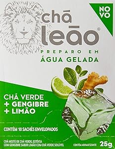 Chá Gelado Leão Chá Verde, Gengibre e Limão 10 Sachês