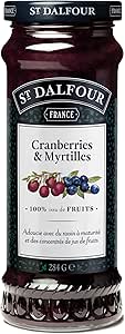 St Dalfour Geleia de Cranberry & Mirtilos (Cranberries & Myrtilles), 284g