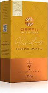 Orfeu Café Bourbon Amarelo Torrado e Moído, 100% Arabica, Torra Média Clara, 250g