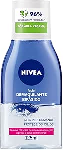 NIVEA Demaquilante Facial Bifásico 125ml - Composto com Óleo de Girassol, retira até a maquiagem à prova d’água, além de não agredir a pele e nem deixar resíduos de produto