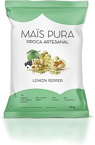 Mais Pura Pipoca Artesanal Maïs Pura Sabor Lemon Pepper 40G