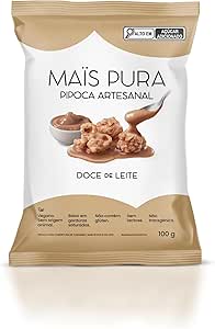 Mais Pura Pipoca Artesanal Maïs Pura Sabor Doce de Leite 100g