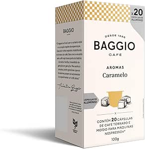Cápsulas de Café Baggio Café Aroma Caramelo, compatível com Nespresso, contém 20 cápsulas